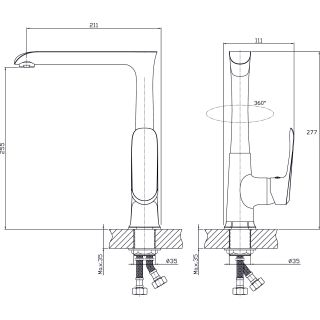 Смеситель для кухонной мойки  RUSH Gozo (GZ3735-23)
