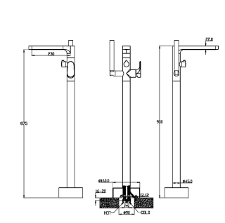 Напольный смеситель для ванны Boheme Spectre 459-MW белый матовый