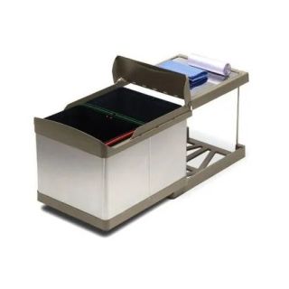 Система сортировки мусора Alveus ALBIO 227979 30 2X16 L серый пластик нержавеющая сталь