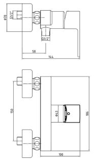 Смеситель для душа E.C.A. Nita 102154026EX хром