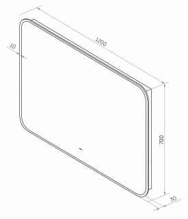 Зеркало с подсветкой Continent Torry ЗЛП1529 с бесконтактным сенсором 120x70см чёрный