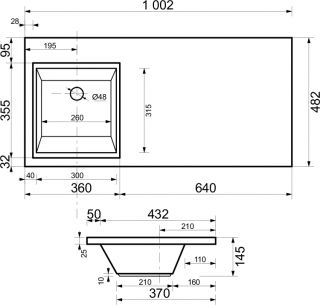 Раковина над стиральной машиной Эстет Даллас 100см левая белый 00000011204