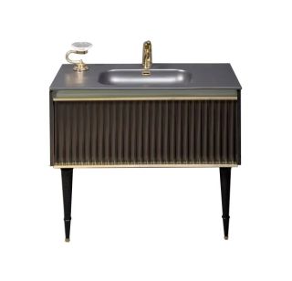 Тумба под раковину Armadi Art Vallessi Avangarde Canale 80см чёрный/золото 843-080-BG