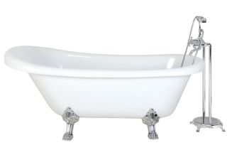 Акриловая ванна Cerutti SPA Classic 150 CT9323 на львиных лапах хром