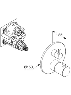 Смеситель для душа Kludi Nova Fonte Puristic 20810N215 с термостатом сталь оружейная брашированная