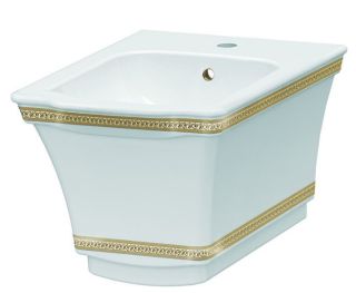 Биде подвесное Boheme Hermitage белый/золото 953-G