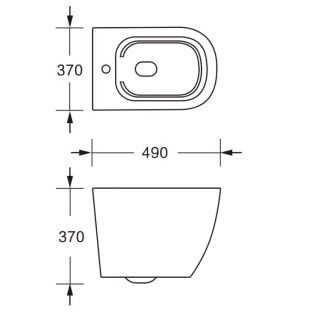 Подвесной унитаз Cerutti SPA Sella Aria Tornado MMB CT9531 безободковый матовый чёрный мрамор
