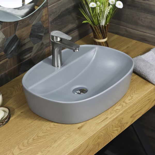 Накладная раковина Melana 320356MG-805 51см серый матовый