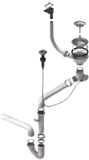 Выпуск для мойки Alveus 1127146 с горизонтальным переливом POP UP 114 BRONZE