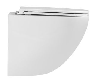 Подвесной унитаз Lemark Glazer 9614003 безободковый с сиденьем микролифт белый глянец
