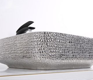 Раковина CeramaLux  D1303H020 черно-серая 39 см