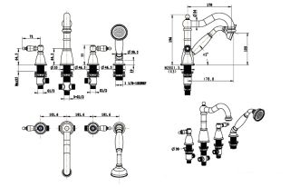 Смеситель на борт ванны Boheme Provanse бронза 394