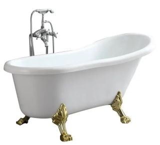 Акриловая ванна Cerutti SPA Classic 150 CT9667 на львиных лапах золото