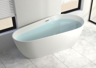 Акриловая ванна Cerutti SPA Mimi 170 CT9671 со сливом-переливом белый