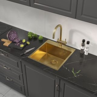 Мойка кухонная Reflexion Iseo 46-GD RX2246GD брашированное золото