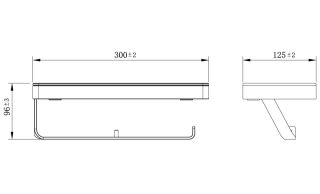 Двойной держатель для туалетной бумаги Lemark Glass Line 9722042 с полкой чёрный/чёрное стекло
