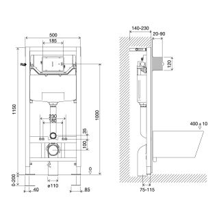 Инсталляция для подвесного унитаза Lemark Peneda Expert 9812111 с кнопкой смыва Bit хром глянец