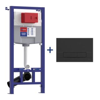 Инсталляция для подвесного унитаза Lemark Peneda Expert 9812216 с кнопкой смыва Bit чёрный матовый soft touch