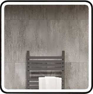 Зеркало с подсветкой Art&Max Genova 80см чёрный AM-Gen-800-800-DS-F