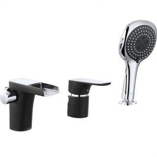 Смеситель на борт ванны DQ Berlin Technische чёрный/хром DA1434215