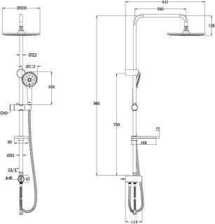 Душевая стойка Lemark LM8809C хром