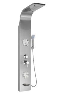 Панель душевая Cerutti SPA Twin BR CT9988 с форсунками матовая нержавеющая сталь