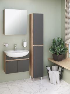 Тумба Runo Лада 60 подвесная графит под умывальник Уют 60 (00-00001369)