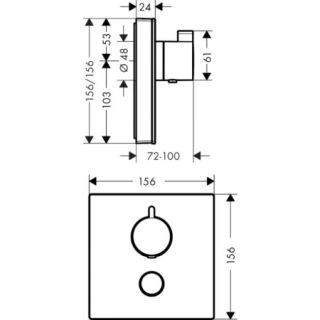 Смеситель для душа Hansgrohe Ecostat Square 15735600 черный хром