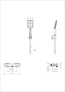 Смеситель для душа Wonzon & Woghand WW-B2026-A-MB с термостатом чёрный матовый
