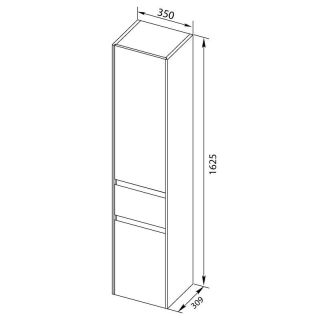 Шкаф-пенал для ванной Aquanet Бруклин 35 белый