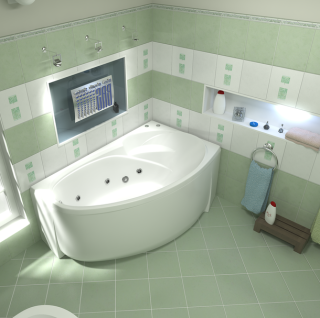 Акриловая ванна Bas Флорида 160x88 см правая без гидромассажа