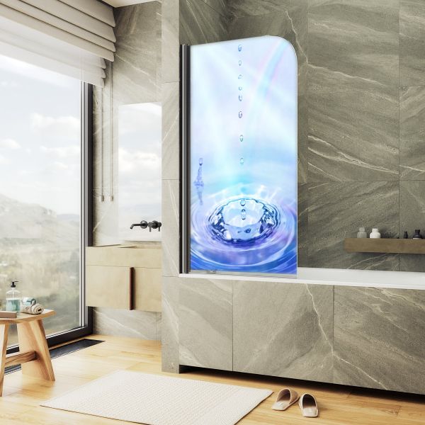 Шторка на ванну MaybahGlass ФП012 MGV-930-ФП012-6 80см фотопечать