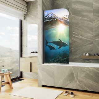 Шторка на ванну MaybahGlass ФП004 MGV-928-ФП004-6 60см фотопечать