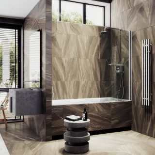 Шторка на ванну MaybahGlass MGV-770-5 50см хром матовый