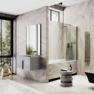 Шторка на ванну MaybahGlass MGV-788-2 80см бронза