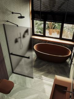 Душевая перегородка MaybahGlass MGD-728-6у 79см чёрный