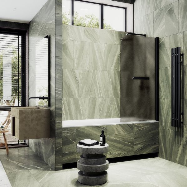 Шторка на ванну MaybahGlass MGV-778-6 60см чёрный