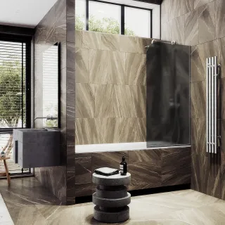 Шторка на ванну MaybahGlass MGV-153-5у 74см хром матовый