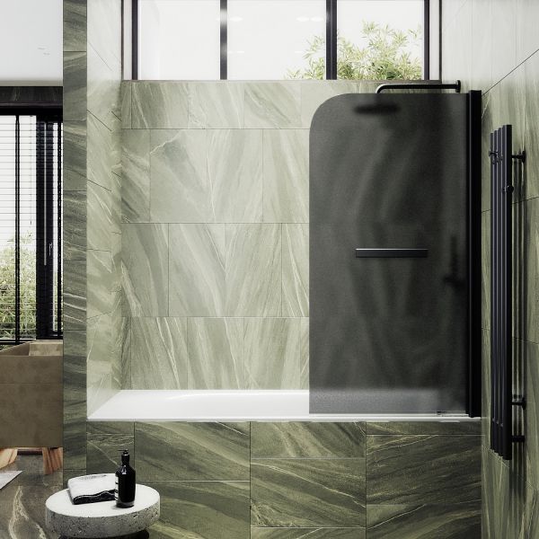 Шторка на ванну MaybahGlass MGV-792-6 80см чёрный