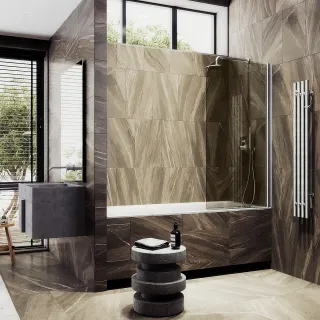 Шторка на ванну MaybahGlass MGV-616-5 70см хром матовый