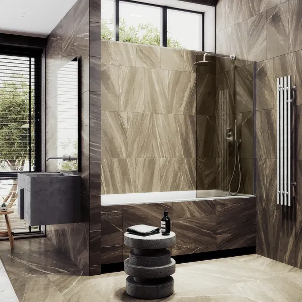 Шторка на ванну MaybahGlass MGV-69-5ш 70см хром матовый