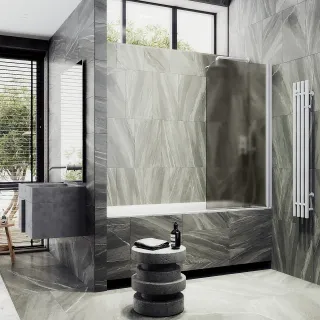 Шторка на ванну MaybahGlass MGV-625-1 80см белый