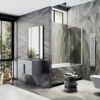 Шторка на ванну MaybahGlass MGV-602-1 40см белый