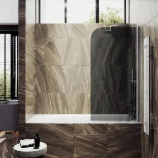 Шторка на ванну MaybahGlass MGV-623-5 80см хром матовый