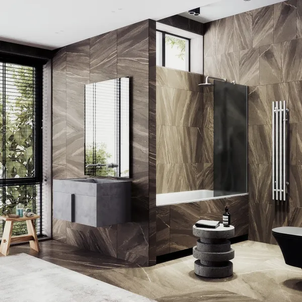 Шторка на ванну MaybahGlass MGV-251-5ш 30см хром матовый