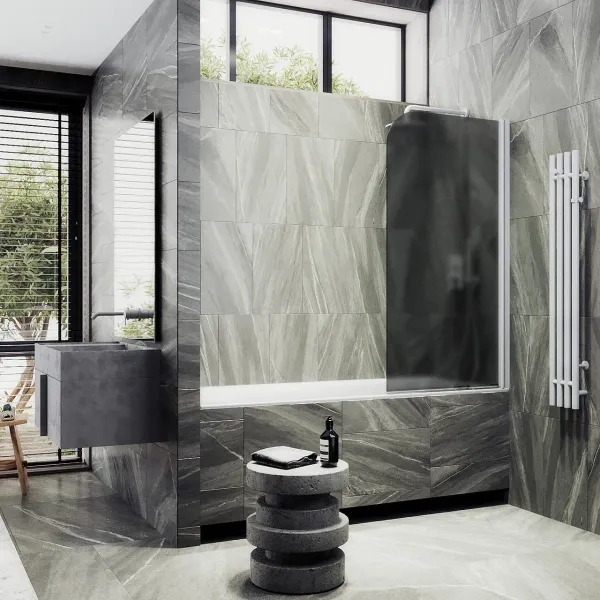 Шторка на ванну MaybahGlass MGV-604-1 40см белый