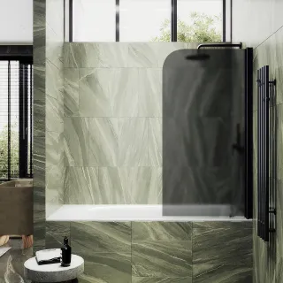 Шторка на ванну MaybahGlass MGV-614-6 60см чёрный