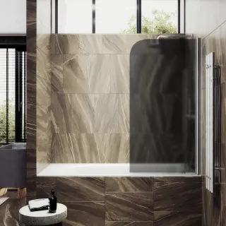 Шторка на ванну MaybahGlass MGV-614-5 60см хром матовый