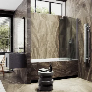 Шторка на ванну MaybahGlass MGV-621-5 80см хром матовый