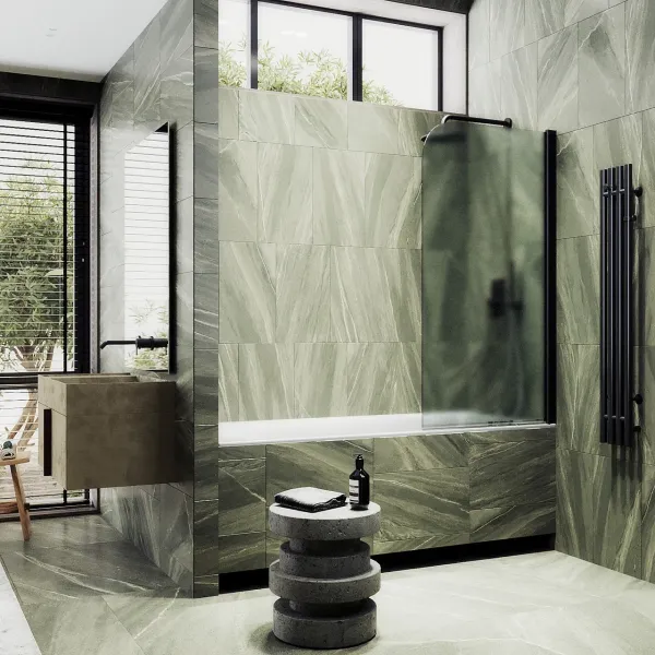 Шторка на ванну MaybahGlass MGV-610-6 50см чёрный